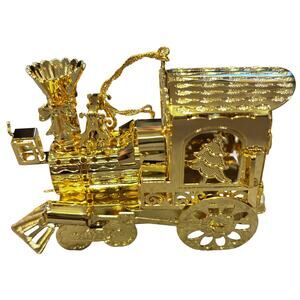 Danbury Mint 1993 Santa’s Express Gold Christmas Train Ornament